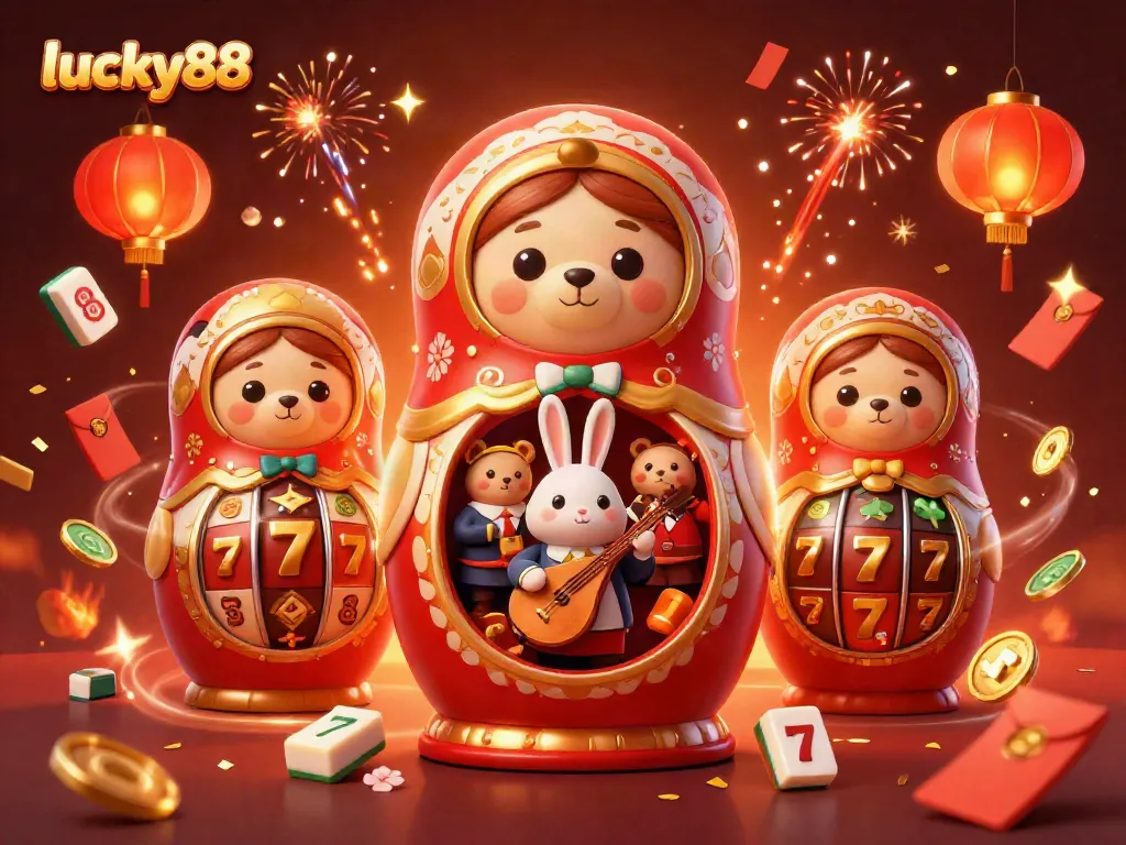 Experience the thrill of lucky88 with vibrant characters and casino elements in a festive atmosphere.