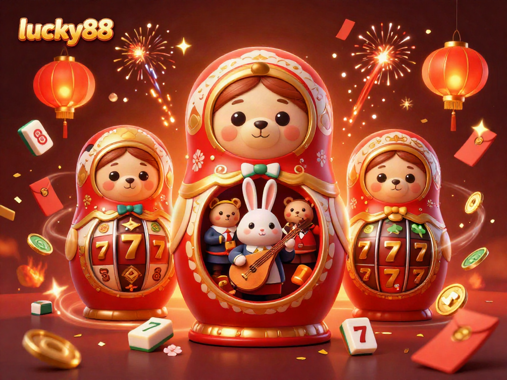 Experience the thrill of lucky88 with vibrant characters and casino elements in a festive atmosphere.