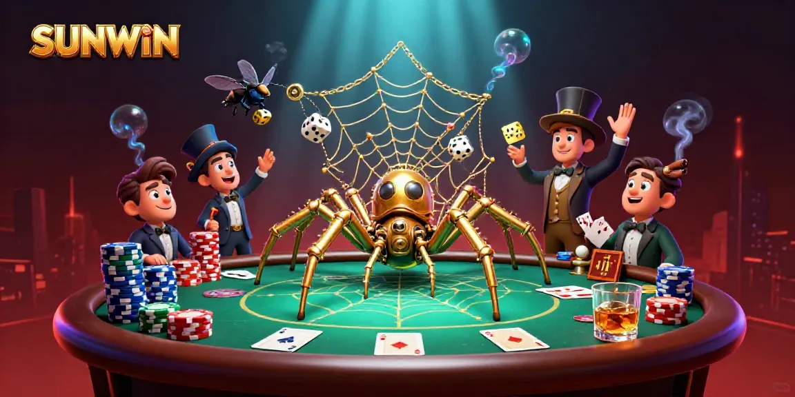 Experience the thrill of SUNWIN casino with a captivating steampunk scene full of vibrant game elements.