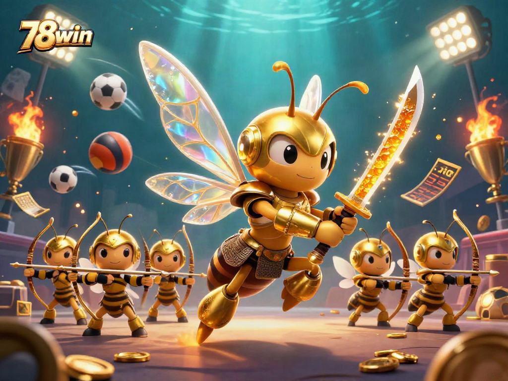 Experience thrilling gameplay at 78win with an action-packed casino scene featuring dynamic sports elements.