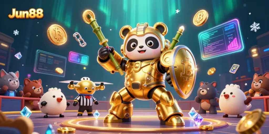 Experience the excitement of Jun88's dynamic casino world with thrilling characters and vibrant gaming elements.