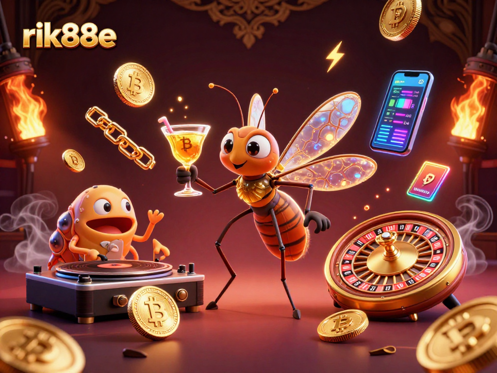 Engage in thrilling gaming adventures at rik88e with vibrant casino elements and characters.