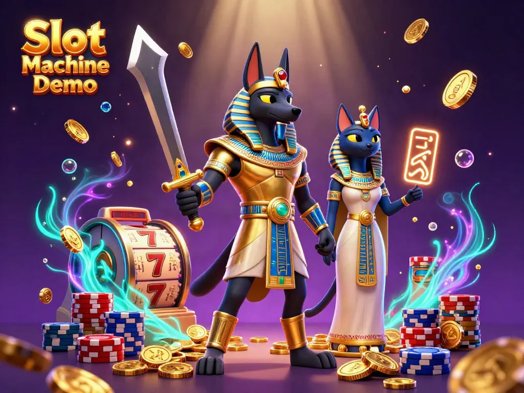 Experience the excitement of Slot Machine Demo with dynamic characters and vibrant casino elements.