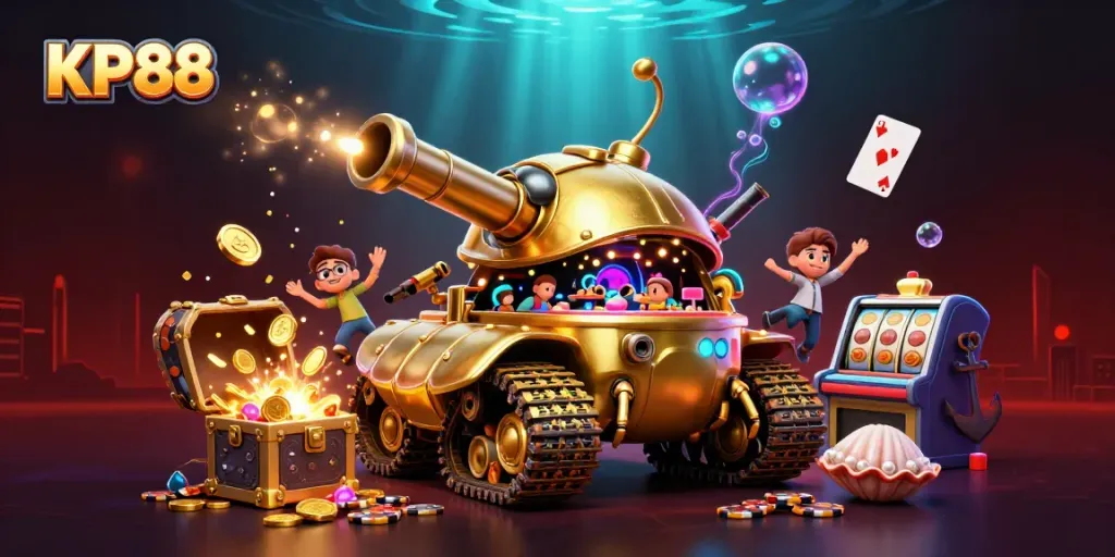 Experience the vibrant KP88 casino world with dynamic characters and exciting gaming elements.