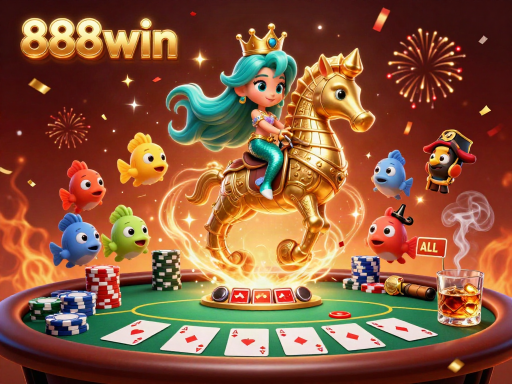 Experience thrilling gameplay at 888win with vibrant casino elements and dynamic characters.