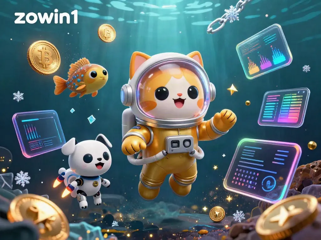Engage with thrilling action at zowin1, featuring a space cat astronaut and digital currency elements.